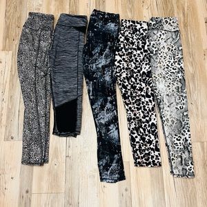 Workout legging bundle size small leopard, black white